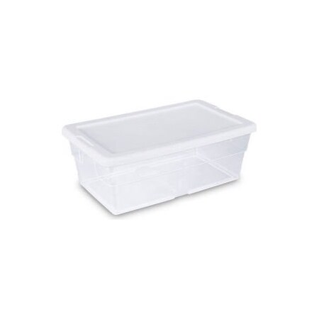 Sterilite Sterilite 6 Quart 16428012 Clear Storage Tote with White Lid 13-5/8" x 8-1/4" x 4-7/8" 16428012